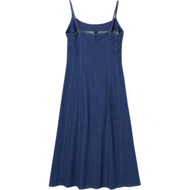 Levis Casual Comfortable Solid Color Round Neck Denim Dress Women Dresses 003U1-0000
