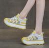 Fashion 7CM Women Summer Spring Air Mesh Shoes Mules Shoes Hollow Chunky Sneaker Slides Sandals Platform Wedge Microfiber Platform Wedge