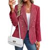 Women's Pink Tweed Double Breasted Blazer Jacket Gold Buttons