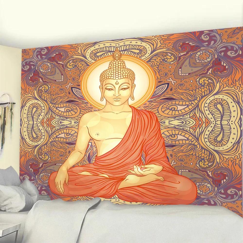 Tapiserie cu statuie lui Buddha, cuvertură de pat, agățată pe perete, covoraș de plajă boem, fete de masă, decor pentru dormitor