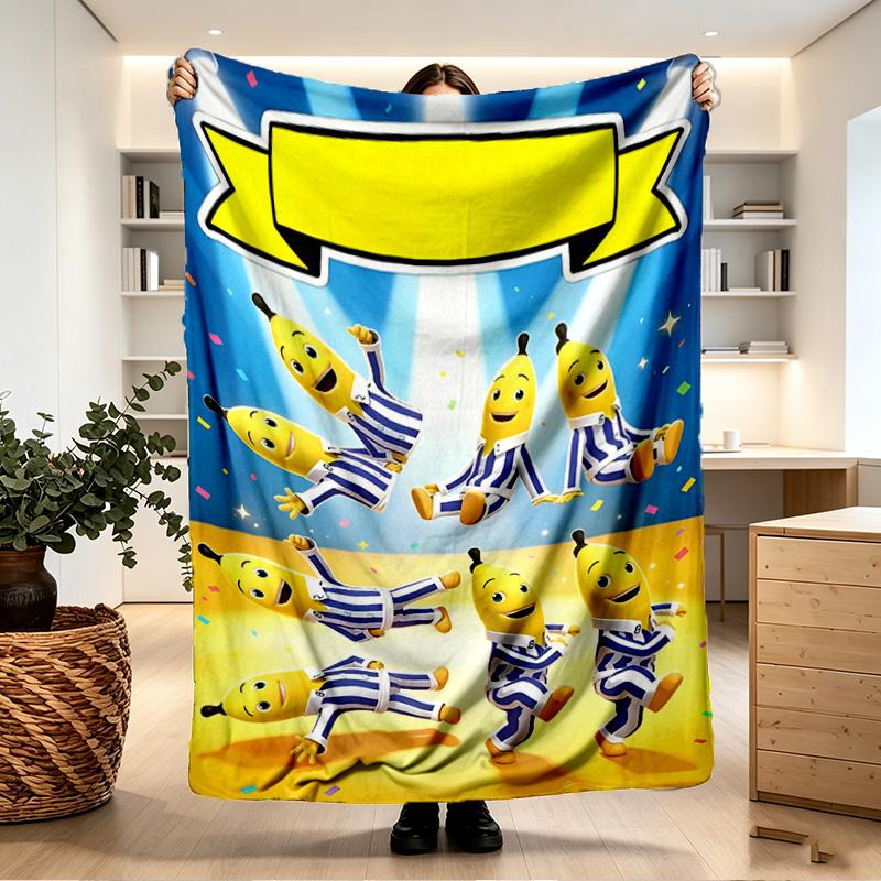 Bananas in Pyjamas Print Blanket - Soft & Comfortable, for Bedroom, Travel, Sofa, Home Decoration - Birthday Christmas Gift for Friend