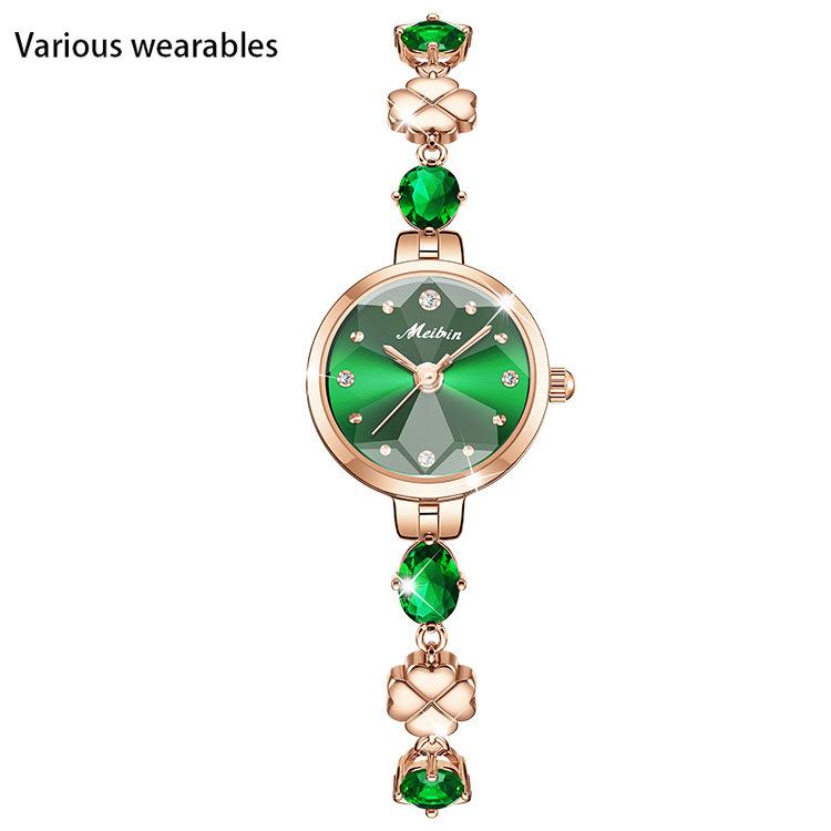 Modische Armbanduhr im Armbandstil, vielseitige Damen-Quarzuhr in Roségold, trendige Uhr, wasserdichtes Armband für Frauen