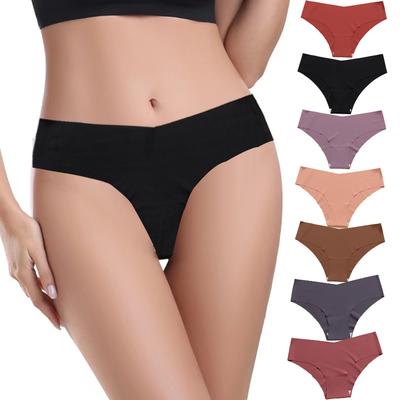 European and American Style Women's Seamless Ice Silk Panties Sexy Low-rise Pure Cotton Crotch Sports Briefs