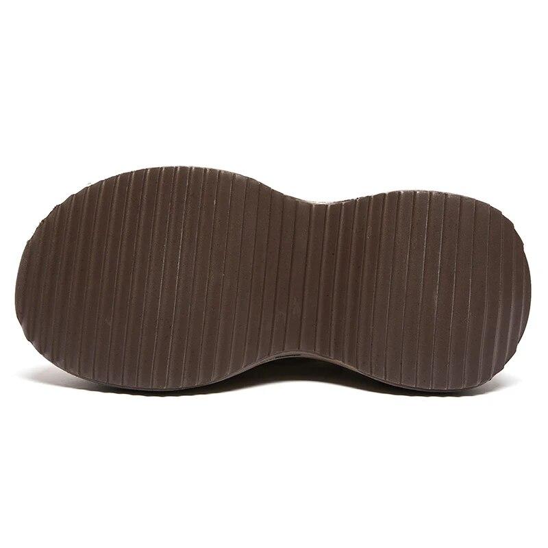 2024 Spring New Heightening Loafers Genuine Leather Hook & Loop Pumps Fashion Versatile Women's Platform Shoes