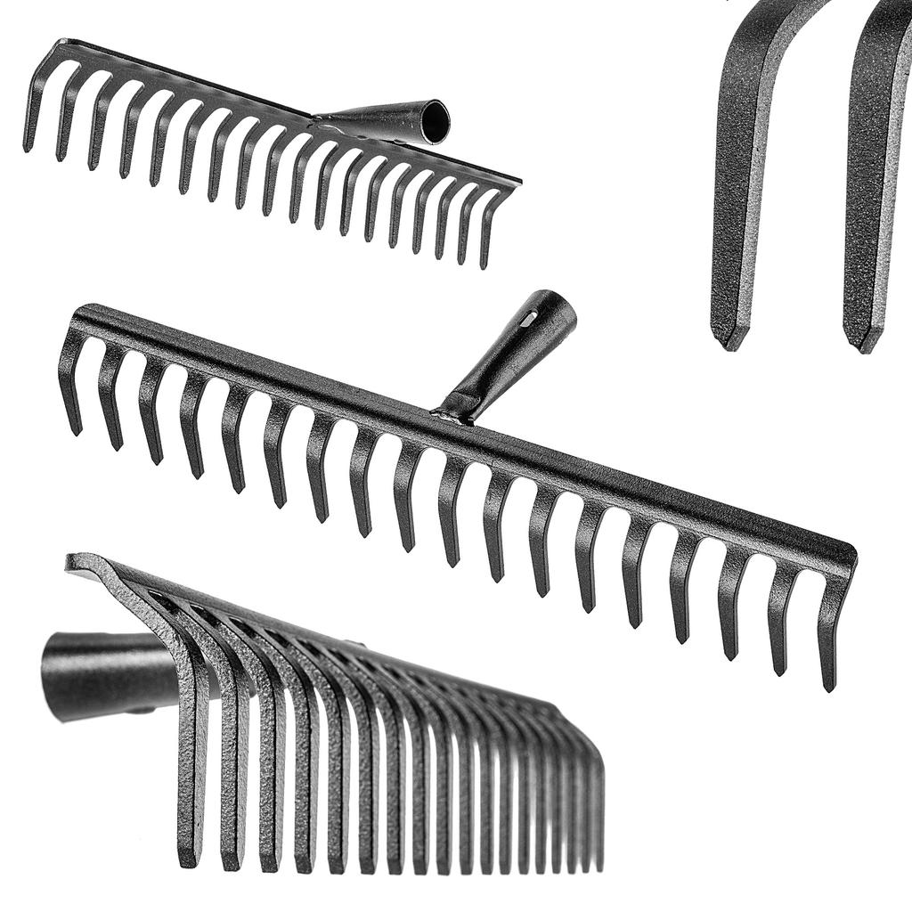 KADAX Grabie Do Liści Stalowe Grabki Ogrodowe Gleby Trawy Bez Trzonka