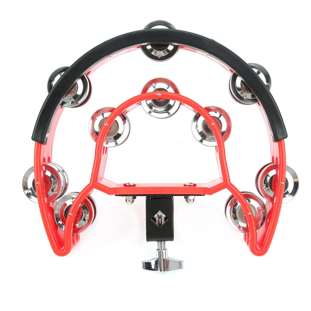 Half Moon Tambourine Metal Jingles Double Row Handheld Musical Percussion Instrument DT‑66