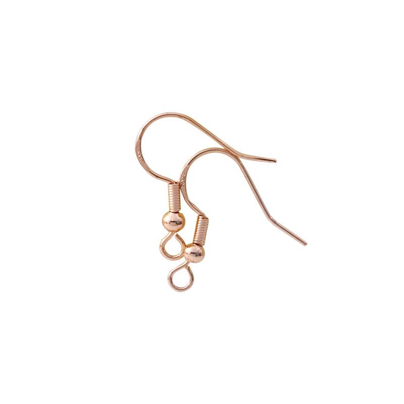 Gancho de Plata S925 con Cuentas - Material para Joyería Hecha a Mano DIY para Accesorios de Pendientes