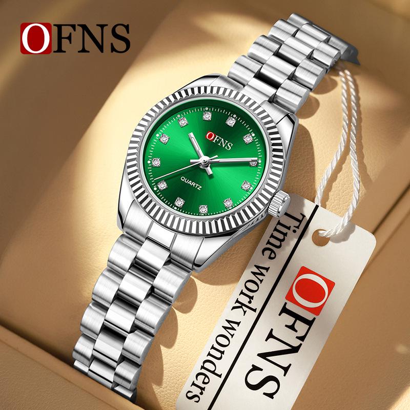 Oufanni Women's Luminous Quartz Waterproof Watch with Steel Band
