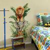 Stacked Jungle Animals Wall Stickers, Lion Elephant Tiger Self-Adhesive Decor for Kids Room Home Interior Decoration
