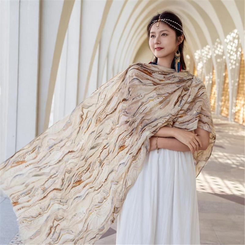 Elegant Light weight Scarf Shawl Wrap Fashionable Polyester Scarf Shawl for Social Event