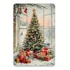 Metal Tin Sign Watercolor Christmas Tree Retro Wall Decor 20x30cm