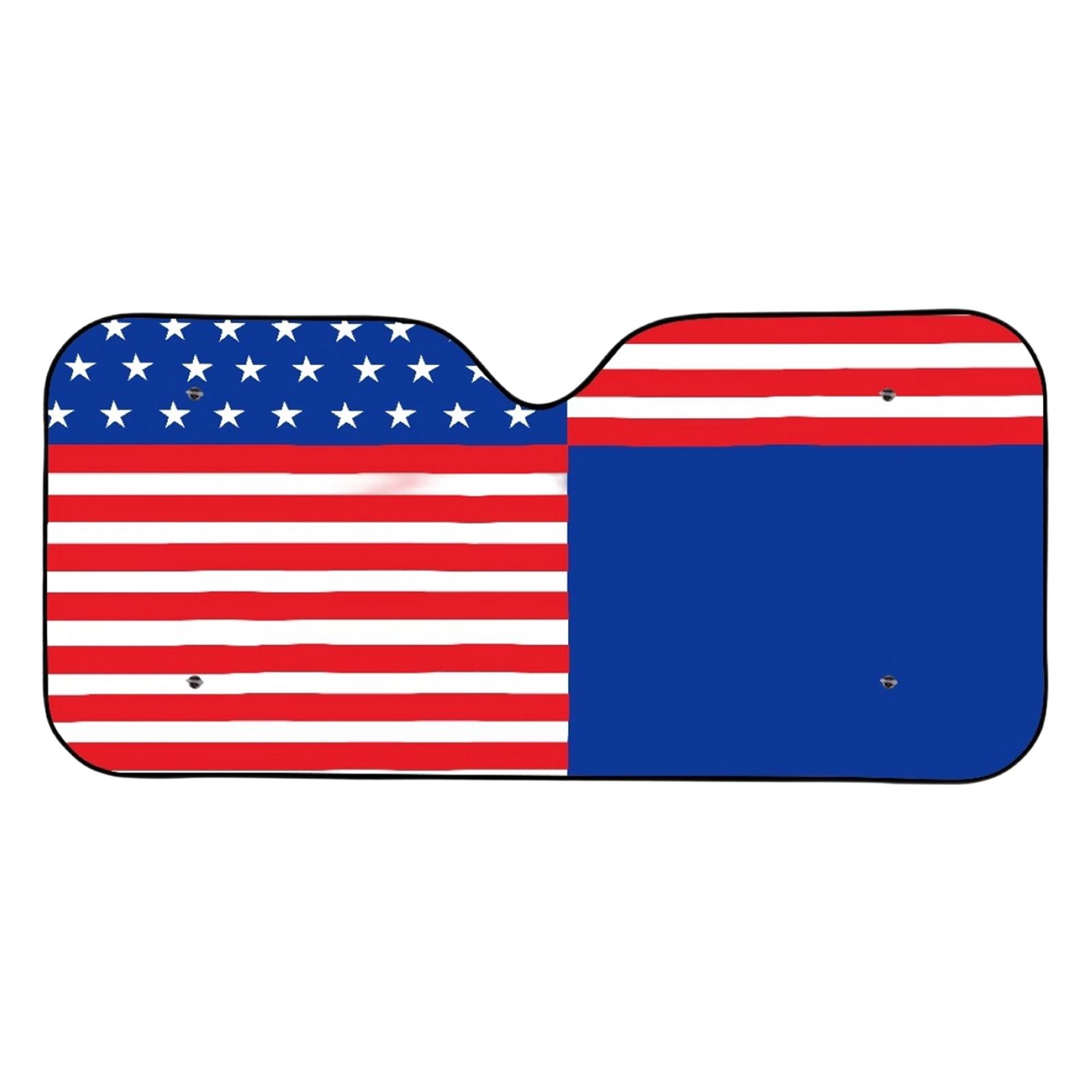 

American Flag Print Car Sunshade Windshield Sunshade Front Window Sun Blocker One Size