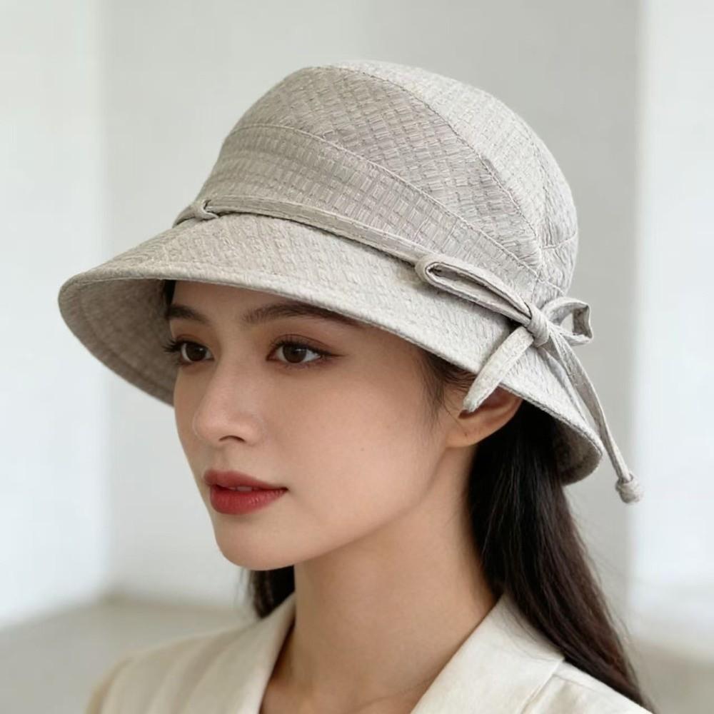 Lightweight Sun Protection Hat Stylish Bow Sunshade Bucket Hat Wide Brim Fisherman Hat Gardening