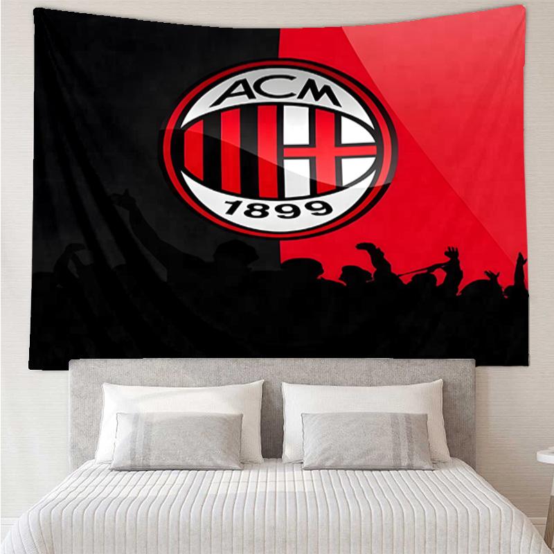 1PC Milan Football Club Printed Tapestry Room Decoration Wall Hanging for Living Room Bedroom, Dormitory, Birthday and Christmas Gifts