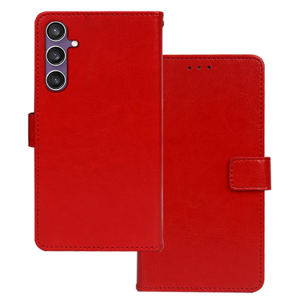 

IDEWEI for Samsung Galaxy S24 FE Case Card Slots Holder Leather Phone Cover Crazy Horse Texture E