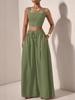 Spring/Summer 2026 Women's Solid Color Vest and Wide-Leg Pants Suit