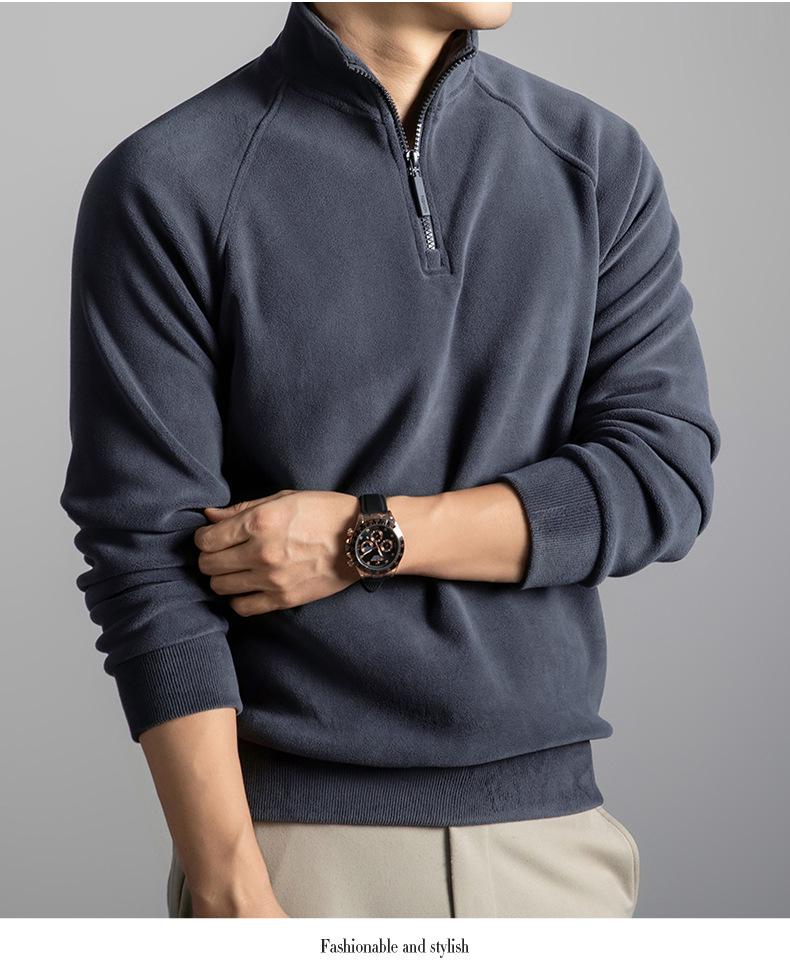 Men's Winter Double-Sided Fleece Half-Zip Long-Sleeve T-Shirt (2025 Collection)