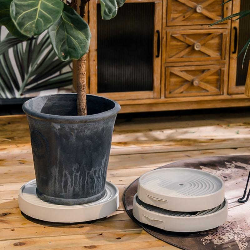 Mobile Plant Holder with Easy Glides Wheels Plant Transport Tray Flowerpot Mover for Protecting Floor from Scratches