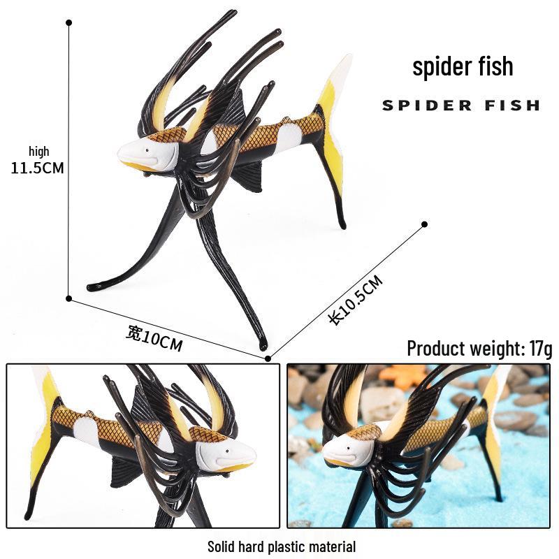 Marine Animal Simulation Model Figures: Shark, Dolphin, Hammerhead, Crab, Squid, Starfish for Kids' Education