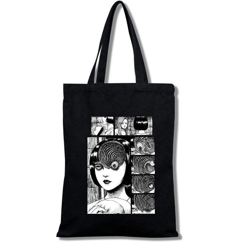 Tomie Junji Ito Bolso Tote Bolsa de Compras Portátil Grande para Mujer Bolso de Hombro Bolsa de Lona