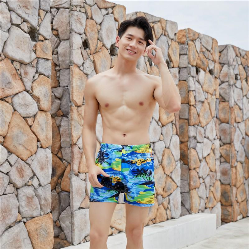 Men's Floral Swimming Trunks - Plus Size Anti-Embarrassment Flat Leg Boxers