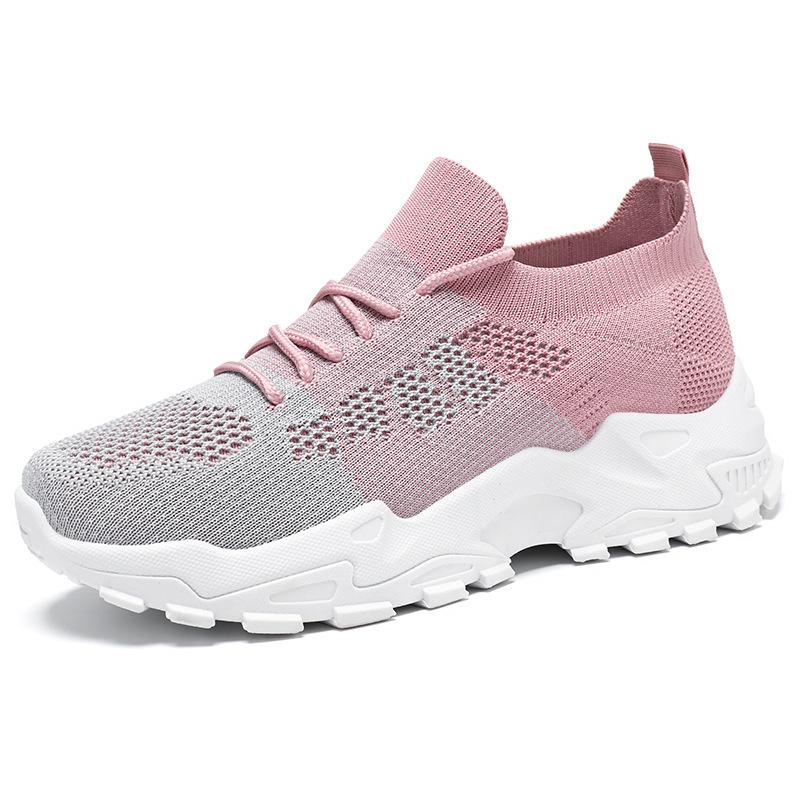 Shoes Women's Sports Shoes Summer New Versatile Women's Single Shoes Fly-woven Breathable Mesh Shoes Soft Sole Not Tired Feet Running Shoes