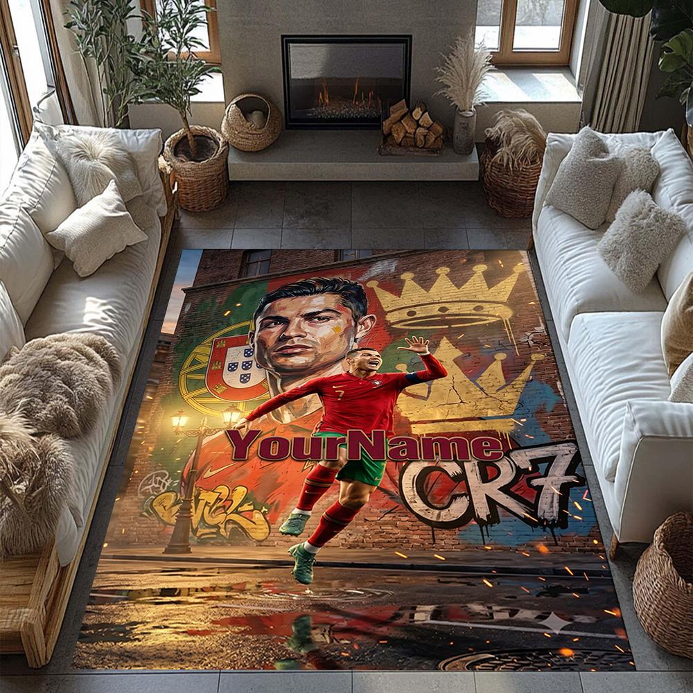 Cristiano Ronaldo 22 Customize Your Name Area Rug Design for Kitchen Hallway Decorate room Playrooms Antislip Carpet Decorate Offices