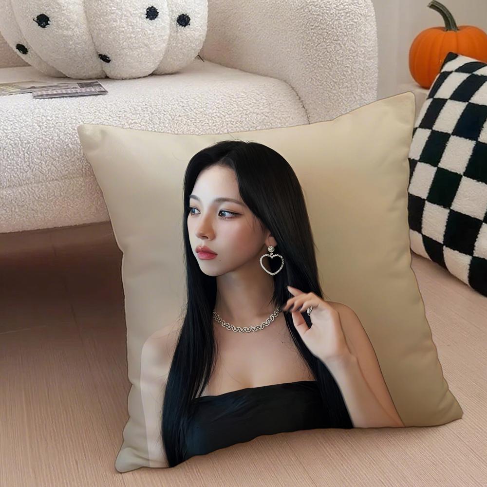 Elegant Korean Beautiful Singer KKarina Cushion Cover Throw Pillow Cover Hidden Button Durable Polyester Chair Cushion