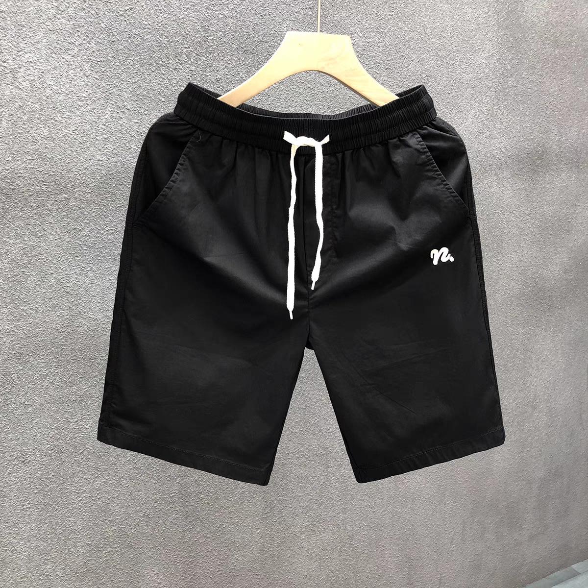 

Мужские модные повседневные вышитые шорты-пятиточки на лето 3XL (160-180 kg) чёрный