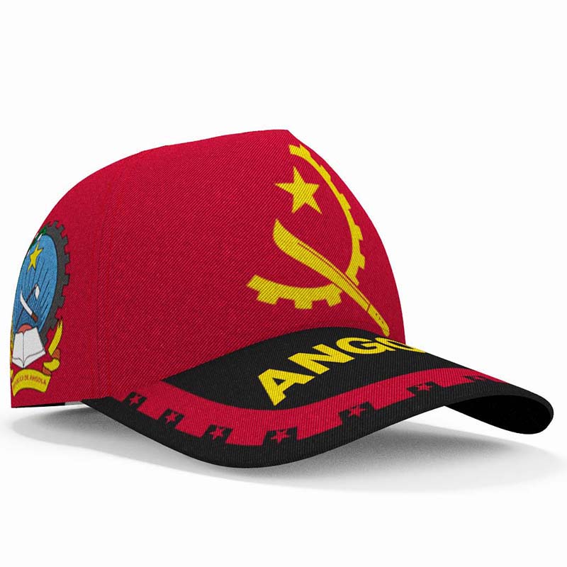 Angola Baseball Cap Free 3D Custom Made Name Number Team Logo Ao Hat Ago Country Travel Portuguese Nation Angolan Flag Headgear
