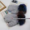 Winter women thick style real rabbit fur gloves with fox fur Outdoor keep warm real rabbit fur mittens Girls fashion glove
