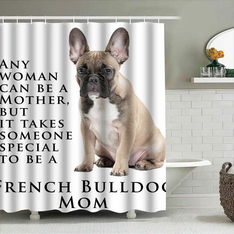 Adorable French Bulldog Mom Shower Curtain Perfect Gift For Dog Lovers Mothers Day