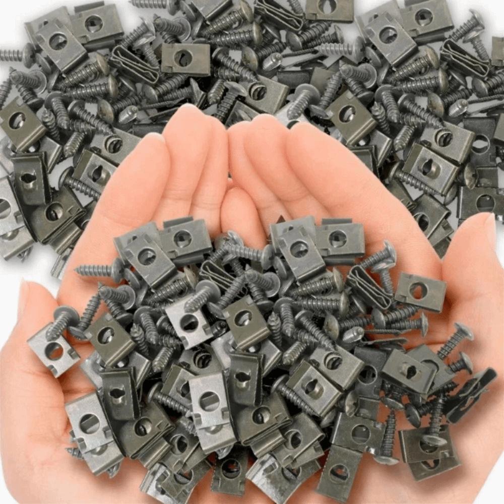 20/40/60Pcs Anti Rust U-Type Fastener Clips Iron Metal Screw Clips  Truck Accessories