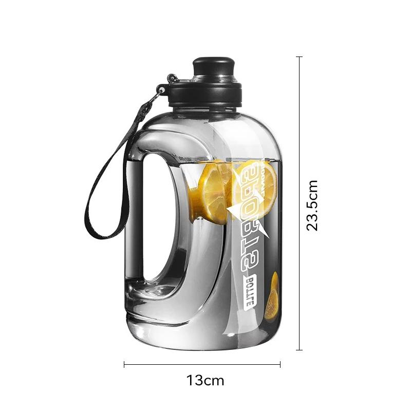 

New 1.8L Large Capacity Water Bottle Big Belly Cup Sports Water Bottle Ton Ton Bucket Student Portable Plastic Space Cup 1.8L