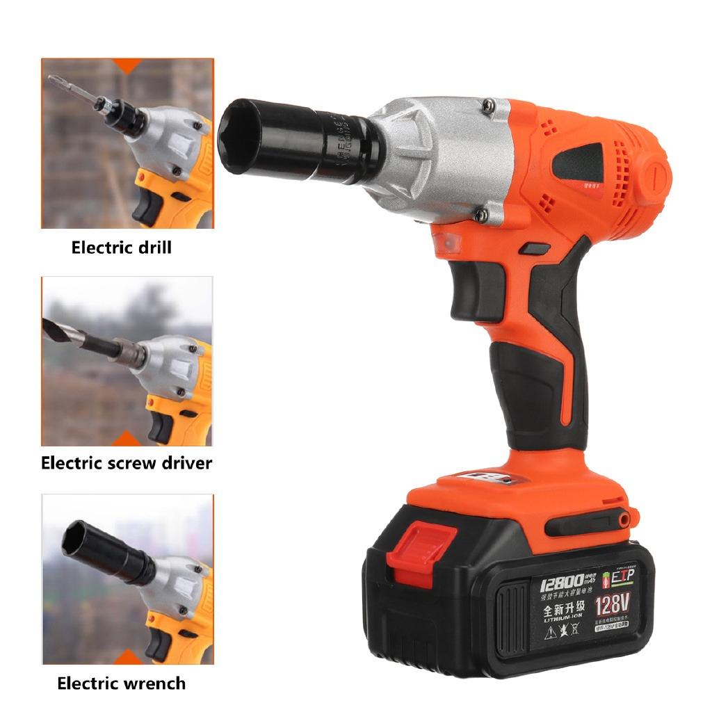 2800rpm Brushless Cordless Electric Impact Wrench Tool Rattle Gun Car Repairing LED