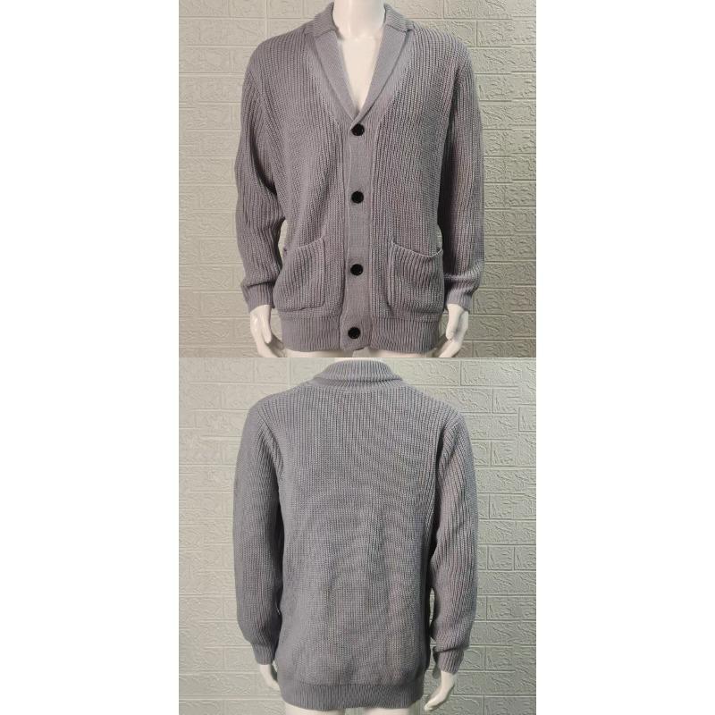 Fashionable Oversized Men's Clothing with Collared Long-sleeved Sweaters