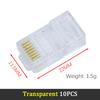 LIZAO 10PCS RJ45 Ethernet Cable Module Plug Network Connector Cat6 Color Cat5e Gold-plated Cable