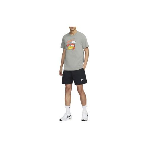 Nike Letter Cartoon Casual Sports Short-Sleeve T-Shirt for Men Gray