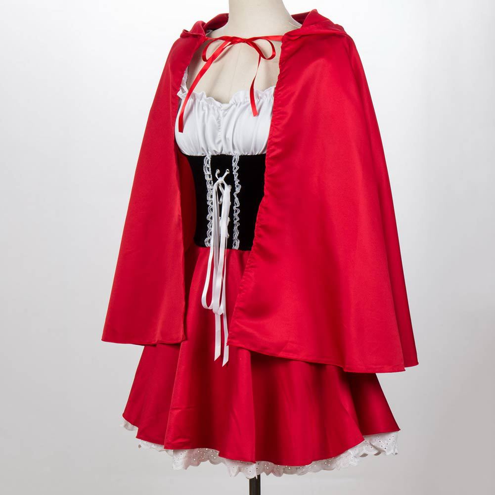 Little Red Helloween Costumes for Women Cosplay Little Red Riding Hood Fantasy Game Uniforms Fancy Dress Outfit Drama Costumes