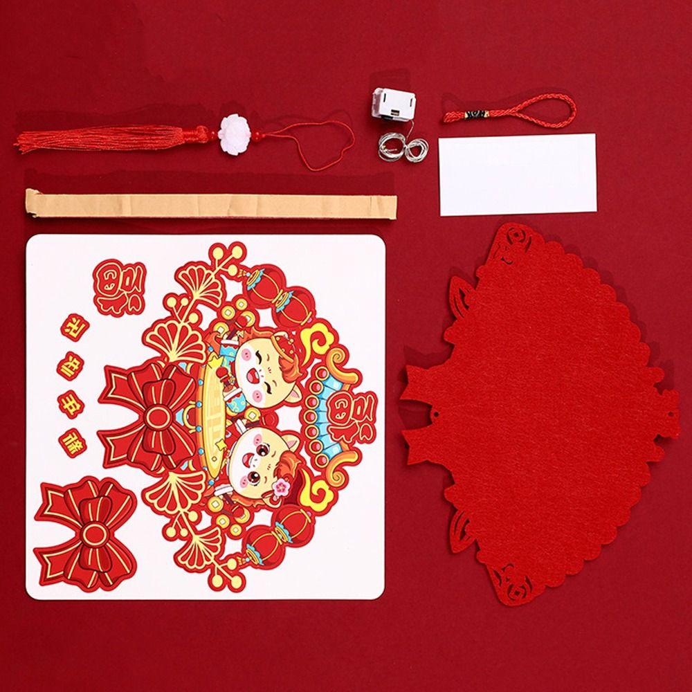 Blessing Fu Character Pendant DIY Cartoon Chinese Character Sticker  Spring Festival Decoration