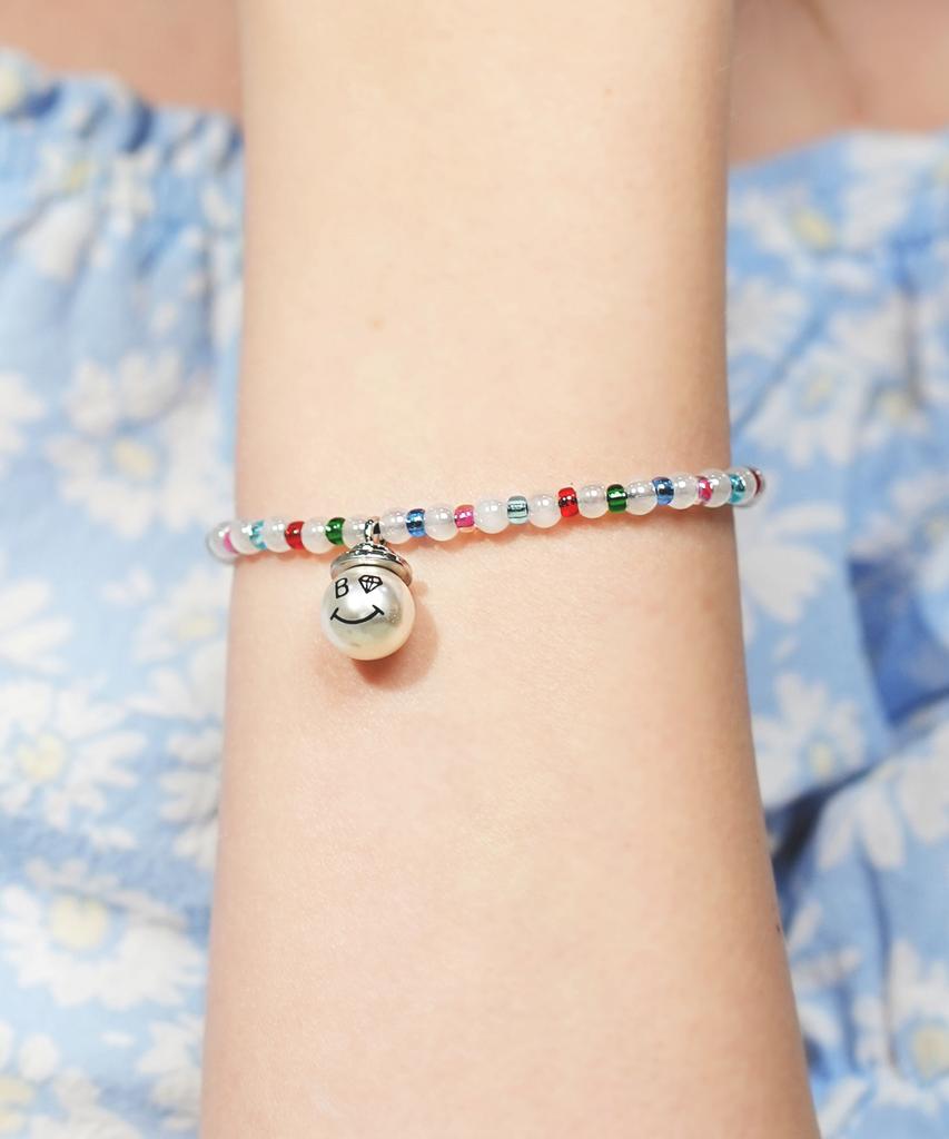 Bonbeau Smile Pearl Pendant Color Beads Bracelet