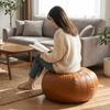 Round Pumpkin Pouf Cover Large Capacity Seat Cushion Cover Accent Stool Footstool Cover  Lounge
