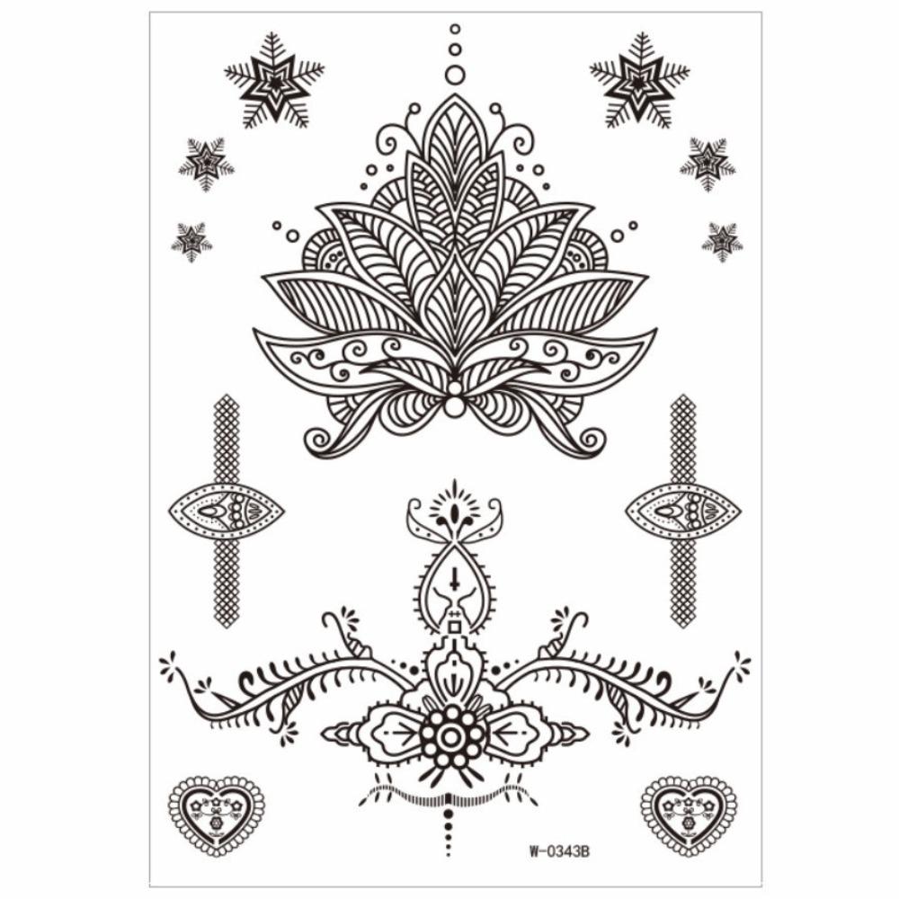 Lace Fake Tattoo Henna Tattoo Stickers Black Mehndi Stickers Body Art Sticker Finger Hand