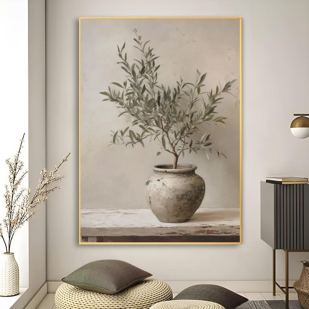 

1 шт. Винтажное итальянское оливковое дерево в вазе, постер, художественная печать, бар, мебель для гостиной, декор 21*30cm No Frame