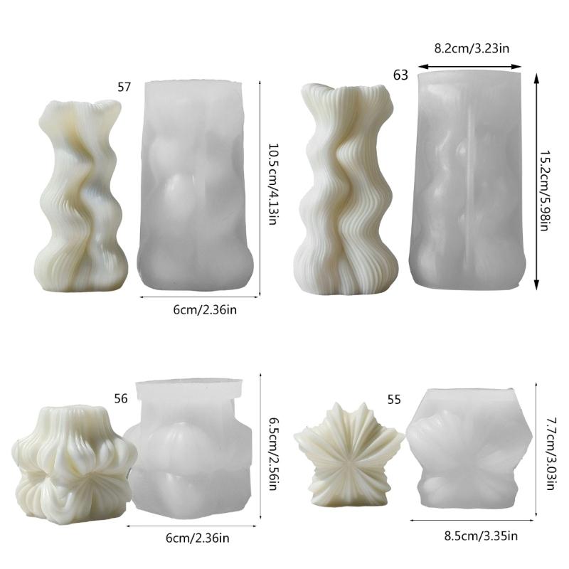 Geometric Rotating Silicone Candle Mold Silicone Scented Candle Mould for Geometric Scented Candle DIY Gift