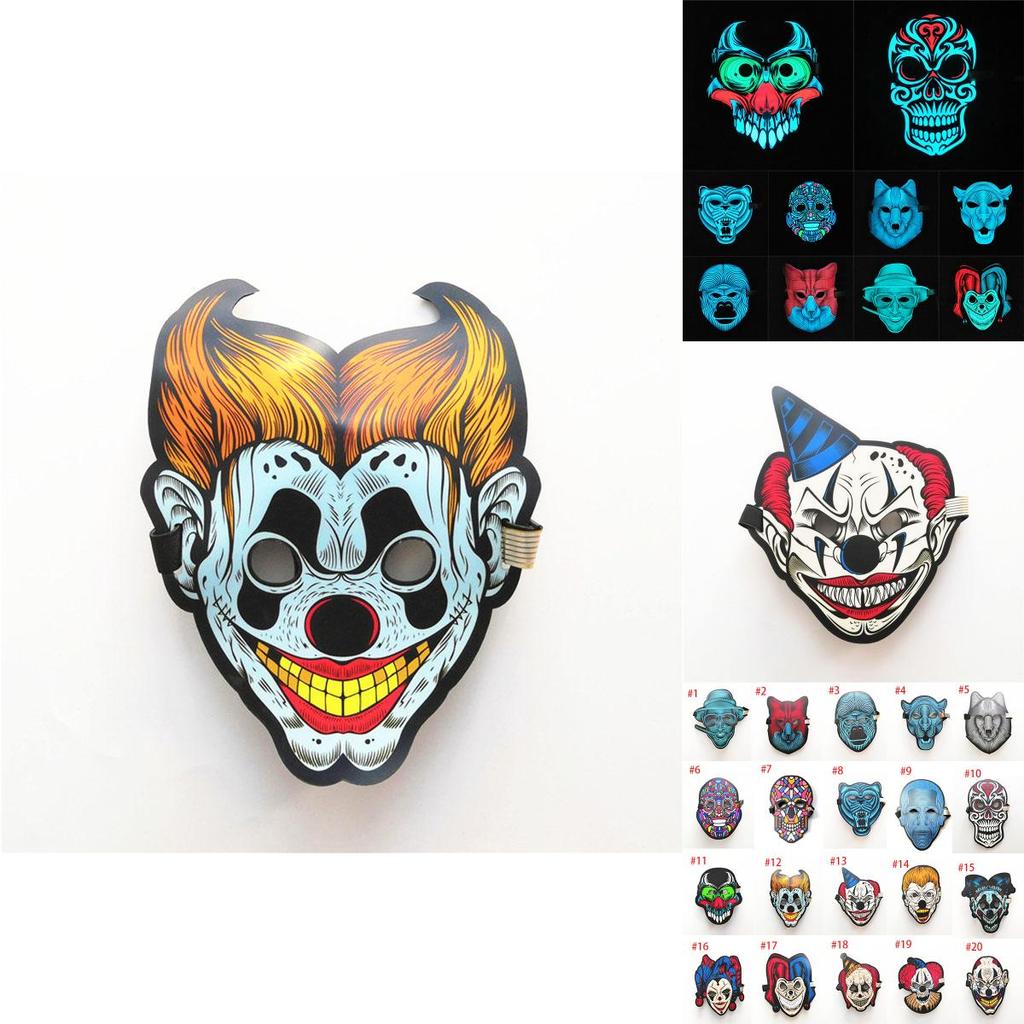 Premium Quality Sound Activated Led Mask For Halloween Dance Rave Edm Events
