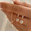 3 Pcs Jewelry Set Of Earring Pendant Necklace For Women Exquisite  Wedding Gift