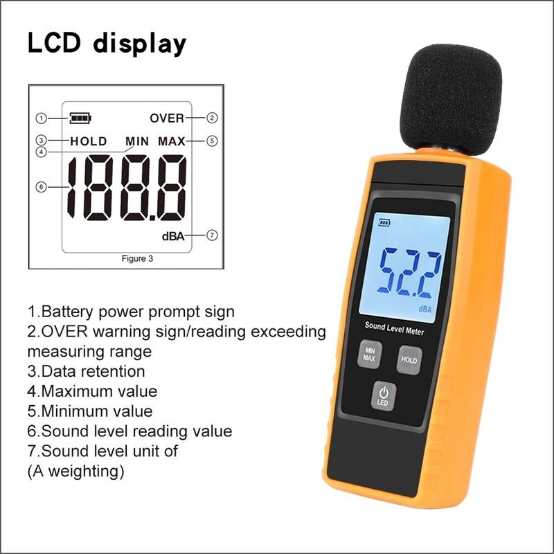 Noise Measuring Instrument Db Meter 30~130dB Mini Audio Sound Level Meters Digital Decibel Meter