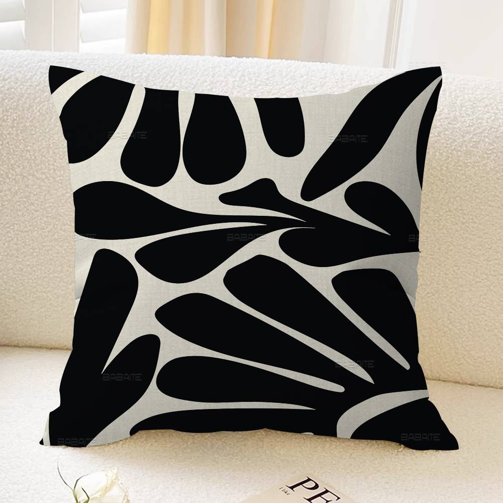 Modern Beige And Black Flower Cushion Cover Car Throw Pillow Case For Sofa Car Christmas Gift xcm xcm