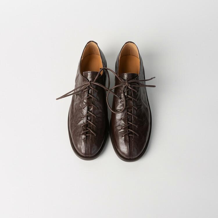 

Мода НОВЫЕ Весенне-осенние Женские Туфли Натуральная Кожа Обувь для Женщин Круглый Носок Массивный Каблук Обувь Лаконичные Черные На шнуровке Ручная Работа Обувь 39 коричневый